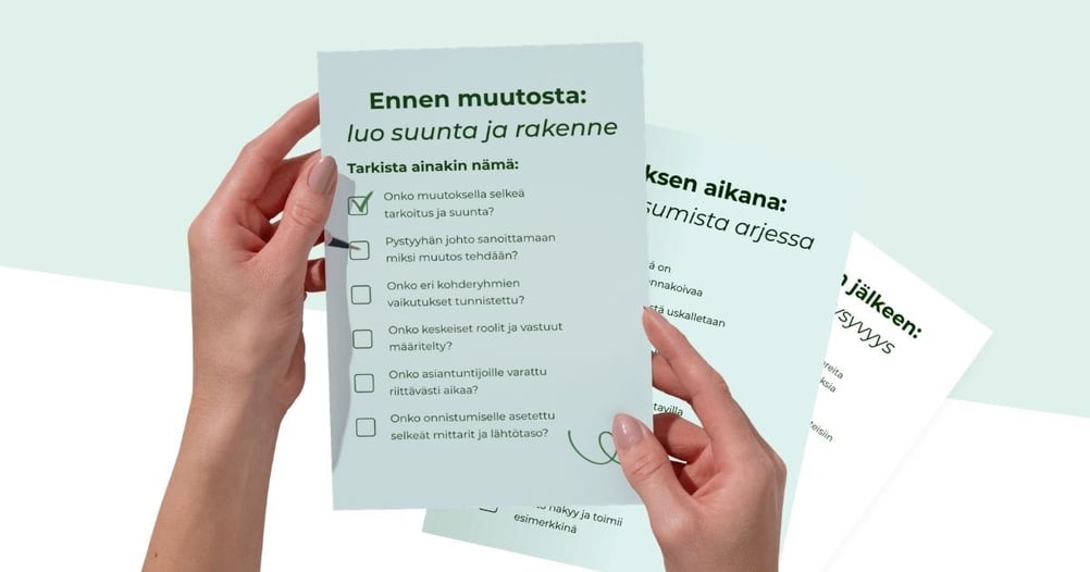 Muutosjohtamisen checklist, kuvituskuva